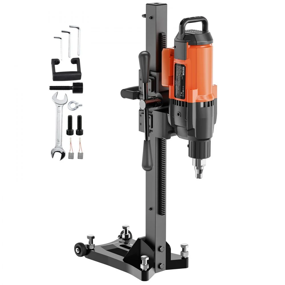 Summer Sale
VEVOR Diamond Core Drilling Machine, 10in Wet Concrete Core Drill Rig with Stand Wheels, 750RPM Speed & 1-1/4" Thread & Lifting Handle, 10in Drilling Diameter for Concrete Brick Block Stone, 2500W