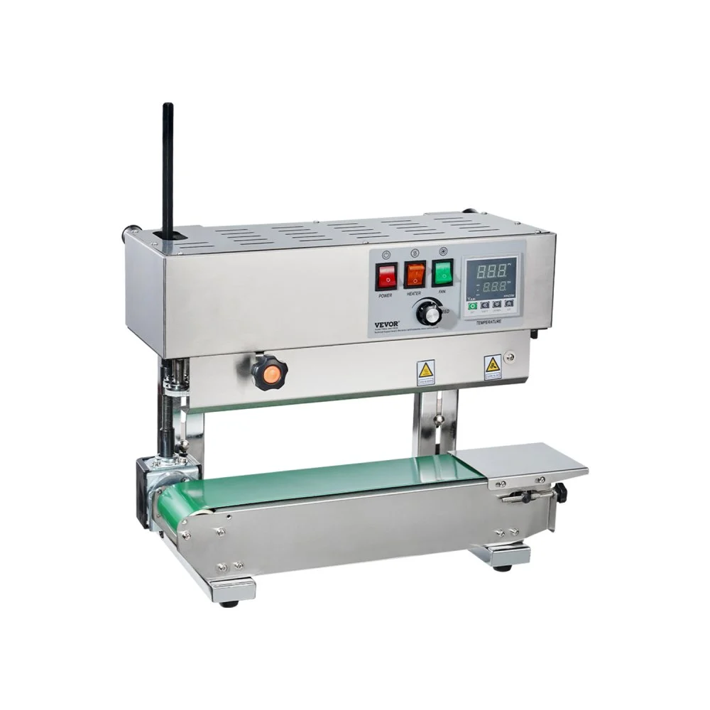 Summer Sale
VEVOR Continuous Bag Band Sealing Machine, 0.24-0.47 in/6-12 mm Seal Width, Vertical Band Sealer Machine with Digital Temperature Control, Stainless Steel Bag Sealer for 0.02-0.8 mm Plastic Bags Films