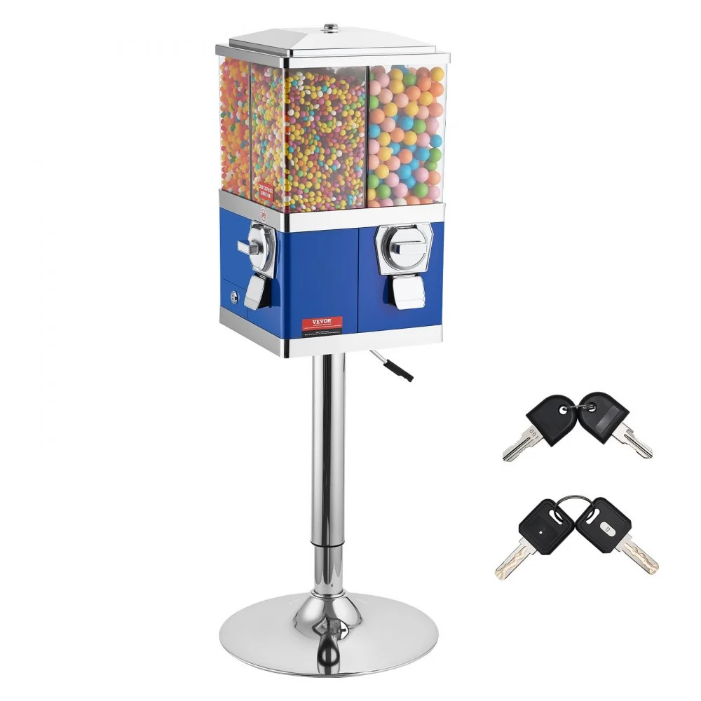 Summer Sale
VEVOR Commercial Vending Machine, Four Compartment Rotatable Gumball and Candy Dispenser, Adjustable Height Coin Operated Candy Bank with Iron Stand, for Business Toy Capsules Bouncy Balls Nut, Blue