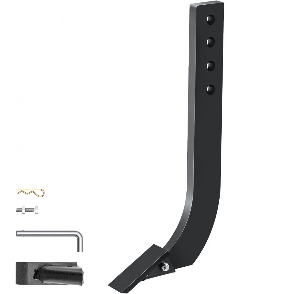 VEVOR Box Blade Shank, 18'' Scarifier Shank, 4 Holes Box Scraper Shank, Ripper Shank with Removable Tapered Teeth and Pins, Adjustable Shanks Assembly for Replacement, Digging, Plowing