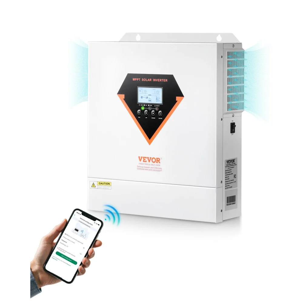 Summer Sale
VEVOR Hybrid Solar Inverter, 3000W, All in One Pure Sine Wave Power Inverter Charger, 24V DC to 110/120V AC, with Built-in 100A MPPT Solar Controller, for Off-Grid System Lead Acid Lithium Battery