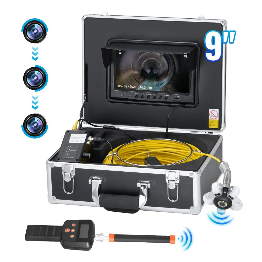Summer Sale

        
               VEVOR Sewer Camera with 512Hz Locator, 98 ft/30 m, 9" Drain Inspection Camera with Self-Leveling, 36X Zoom, Plumbing Camera with Lights-12 LED, 32GB Card, IP68 Waterproof Snake Camera for Duct Pipe