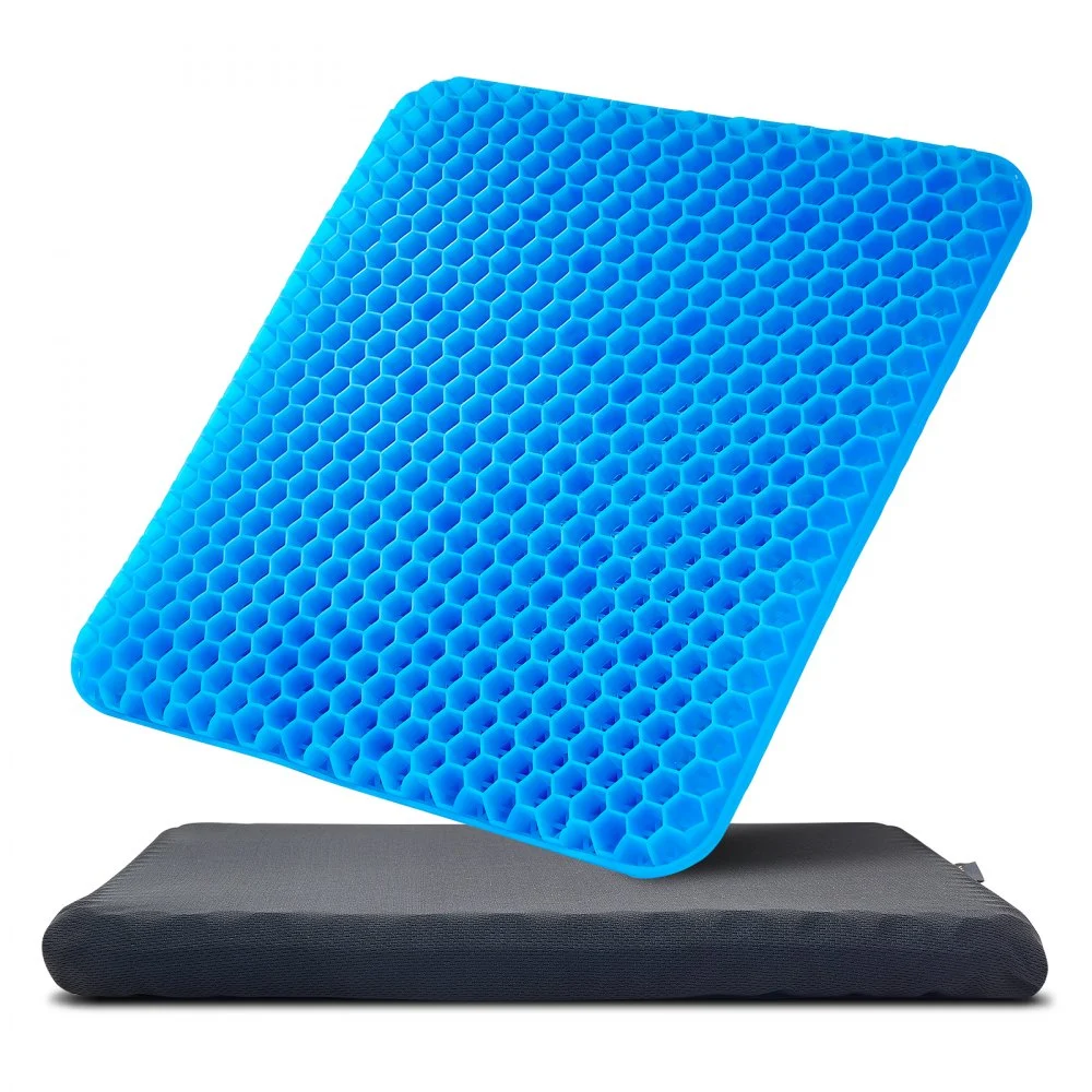 VEVOR Seat Cushion, Cooling Gel Seat Cushion for Pressure Relief, Soft & Breathable Wheelchair Seat Pad with Removable Cover, Lightweight and Portable for Office, Travel, Car, Airplane