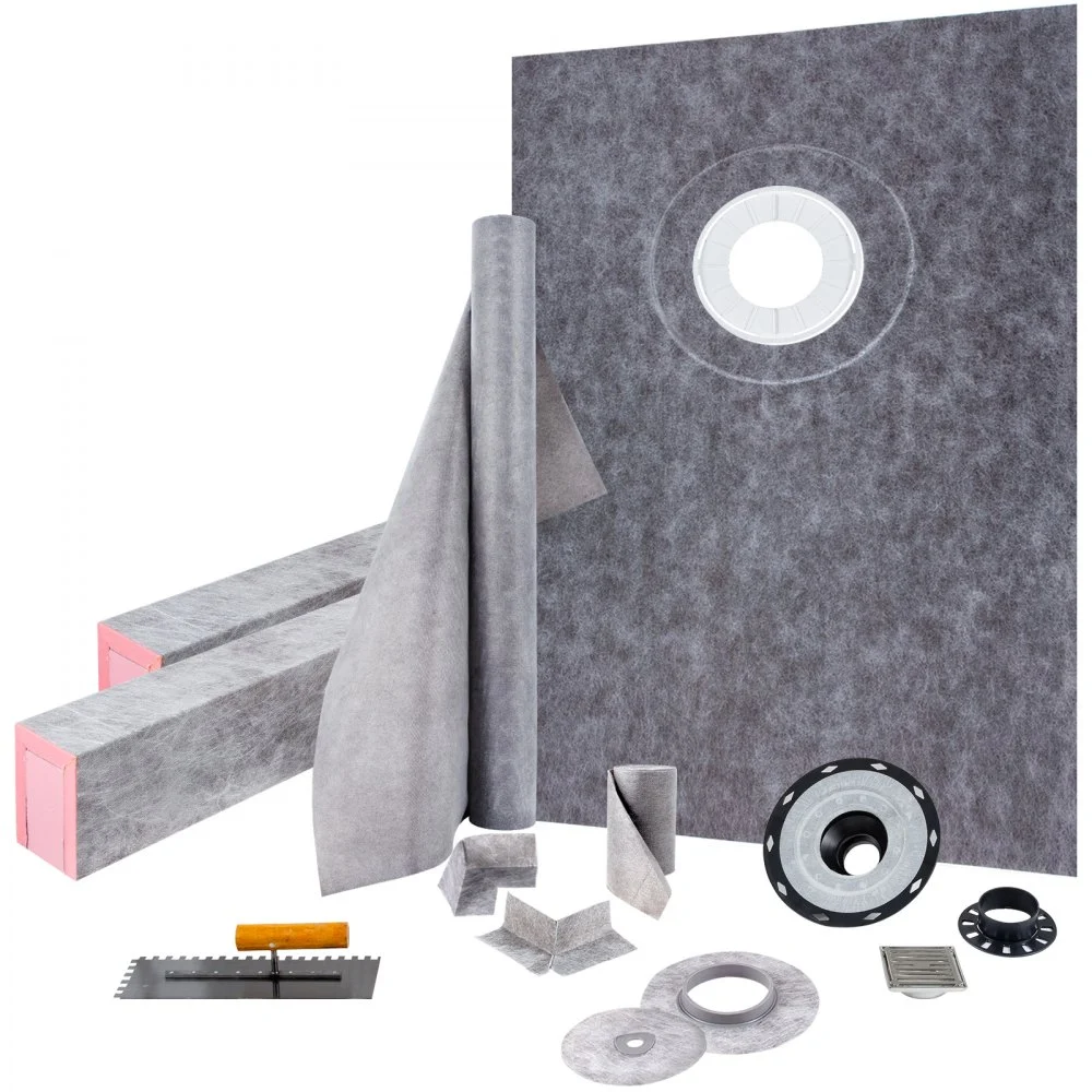 Summer Sale
VEVOR Shower Curb Kit 38" x 60" Watertight Shower Curb Overlay with 4" PVC Offset Bonding Flange, 4" Stainless Steel Grate, 2 Cuttable Shower Curb and Trowel, Shower Pan Slope Sticks Fit for Bathr