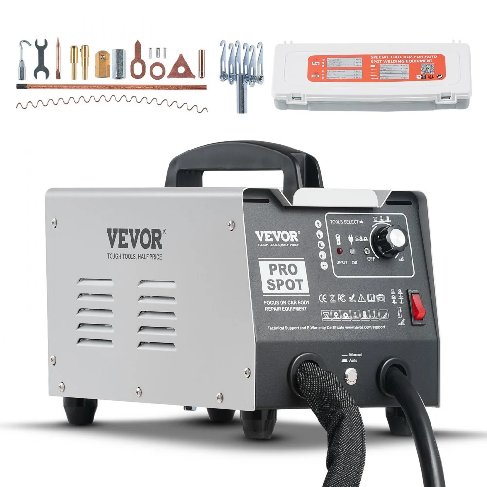 VEVOR Stud Welder Dent Repair Kit, 1.8KW Spot Welder Dent Puller with Auto/Manual Welding & 7 Versatile Modes, 110V Auto Body Spot Welding Dent Puller Machine for Car, Truck Dent Repair