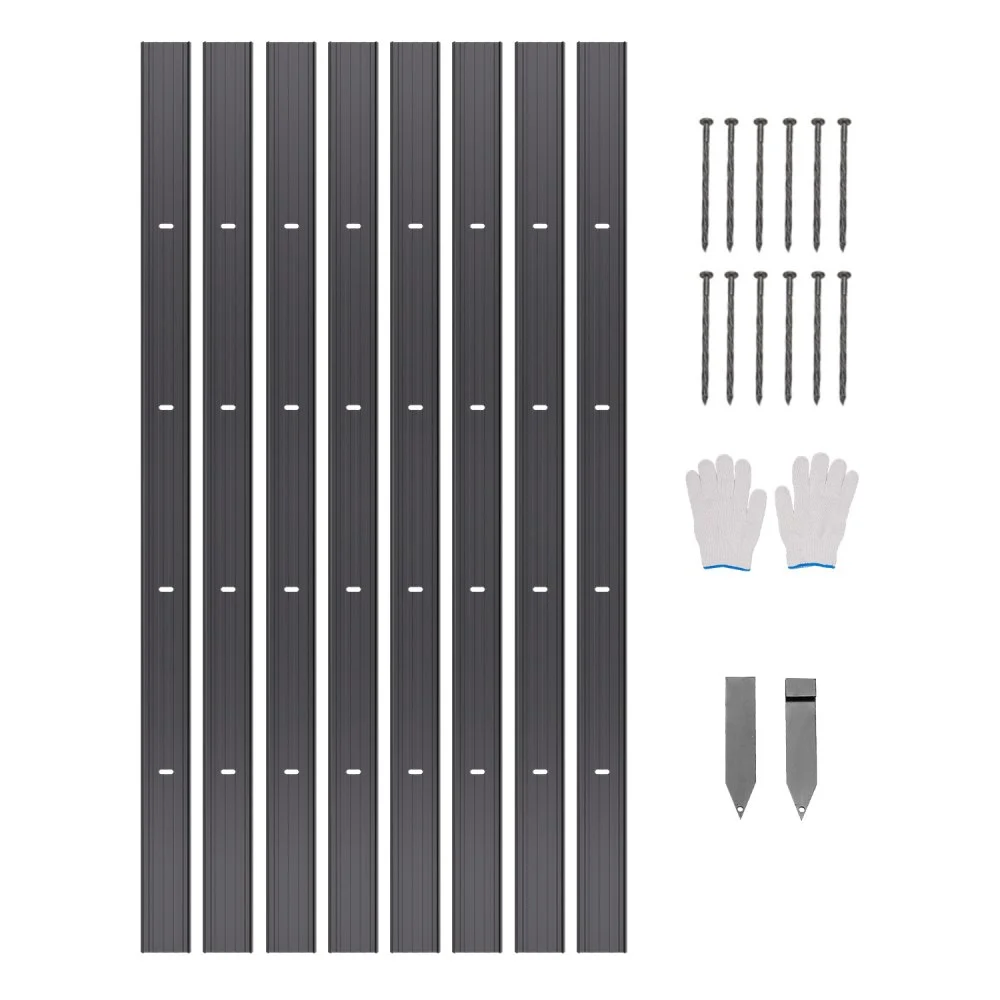 VEVOR Metal Landscape Edging, 8 Packs 72 in Rust-Resistant Aluminum Alloy Landscape Edging, Bendable Garden Edging Border, Heavy Duty Lawn Edging Fence for Flower Bed Yard Pathway