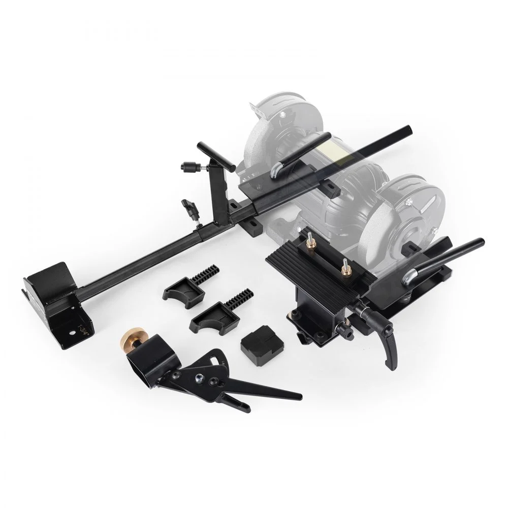 VEVOR Pro Grind Sharpening System, Multi-Grind Sharpening Jig for 6" & 8" Bench Grinder - with Platform Jig, Tool Rest Bar, Setup Block, Miter Slide, Micro Bevel Block, for Chisels Woodturning Tools