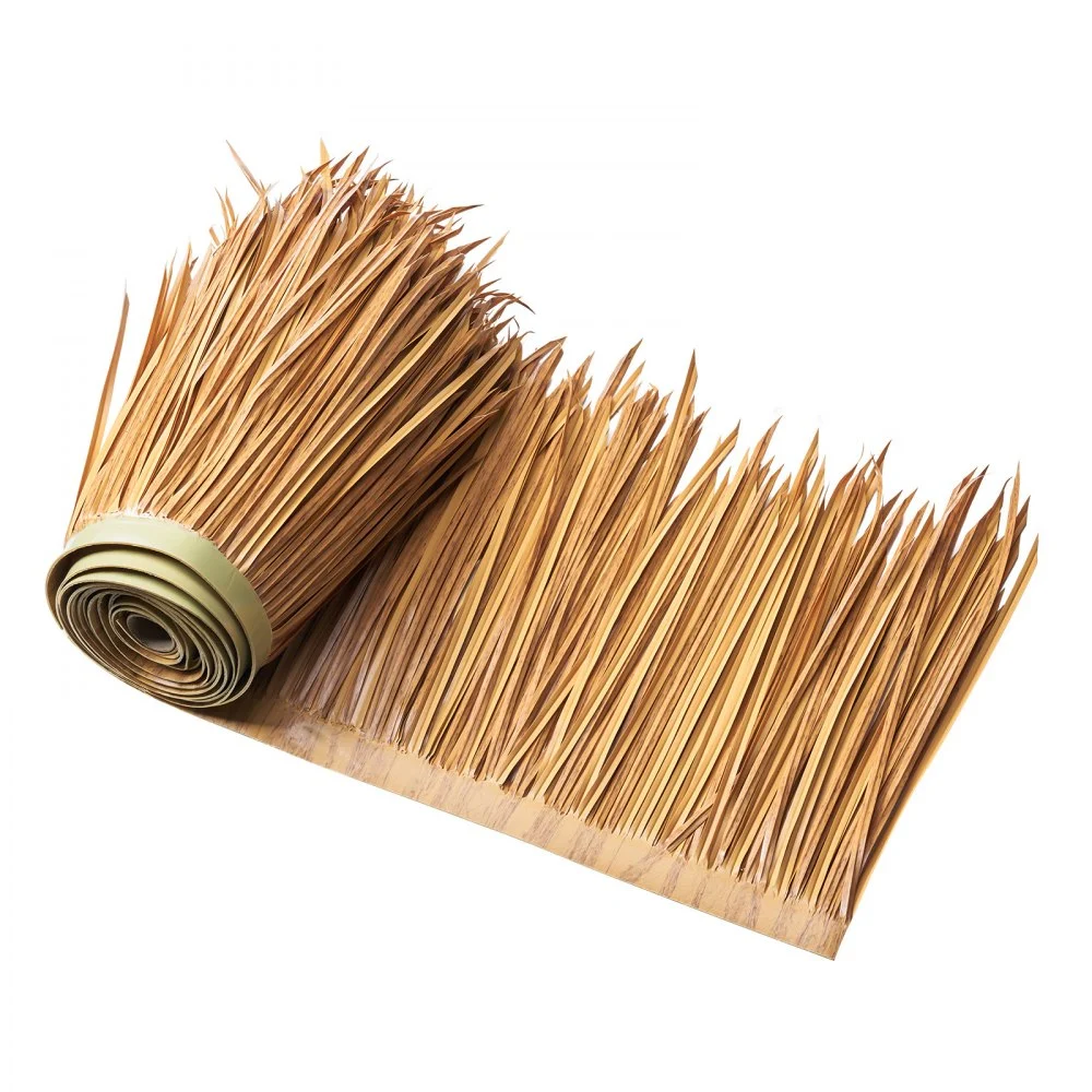 VEVOR Artificial Thatch Grass Roof, 1.3 x 16.4 ft Mexican Style Tiki Bar Hut Skirt Thatch Roofing Roll, Waterproof & Fire-Resistant, Palapa Duck Blind Grass for Patio Pool Beach Hawaiian Party Décor