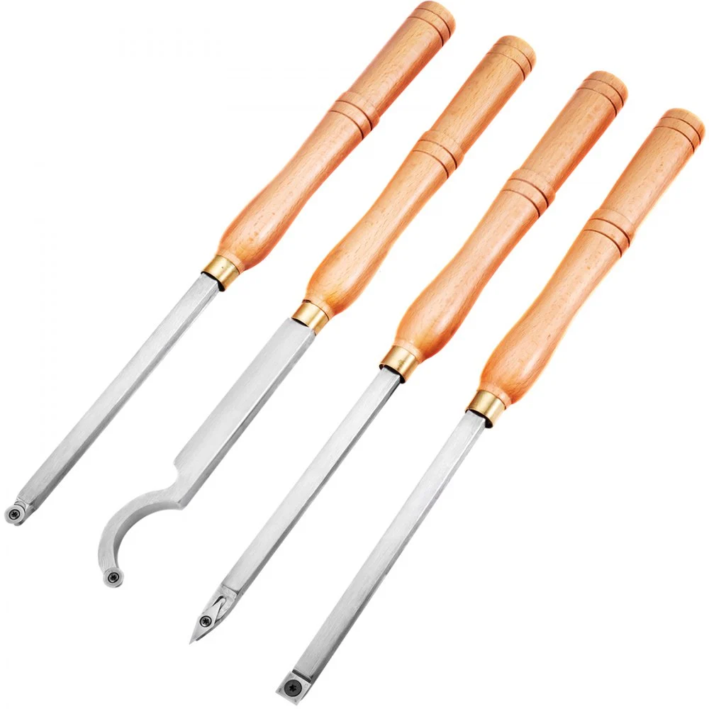 Clearance
VEVOR Wood Turning Tools for Lathe 4 PCS Set, Carbide Lathe Tools with Diamond Shape, Round, Square Cutters, Turning Lathe Chisels with Comfortable Grip Handles Lathe Tools for Craft DIY Hobbyists