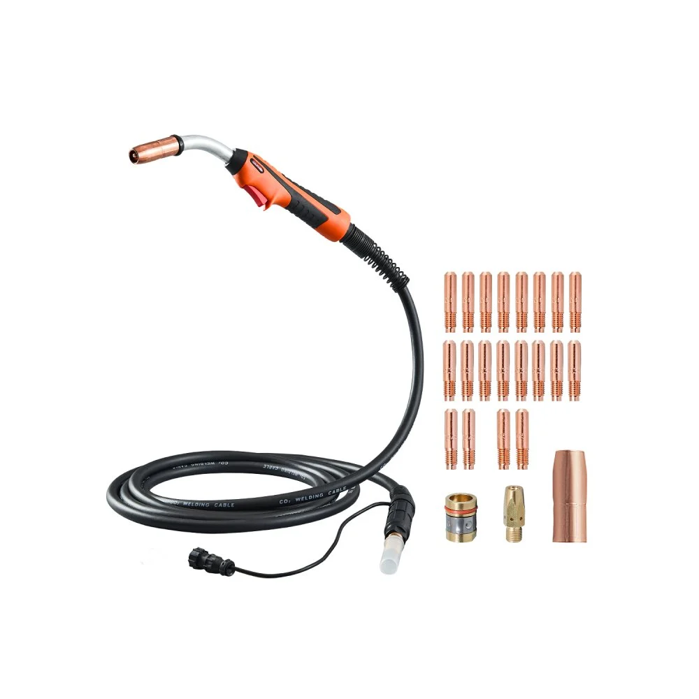 VEVOR 250Amp Mig Welding Gun with 15FT Cable, Compatible with Millermatic 200, 210, 212, 250, 250X, 251, 252 Welders, Suitable for 0.030", 0.035" and 0.045" Welding Wires