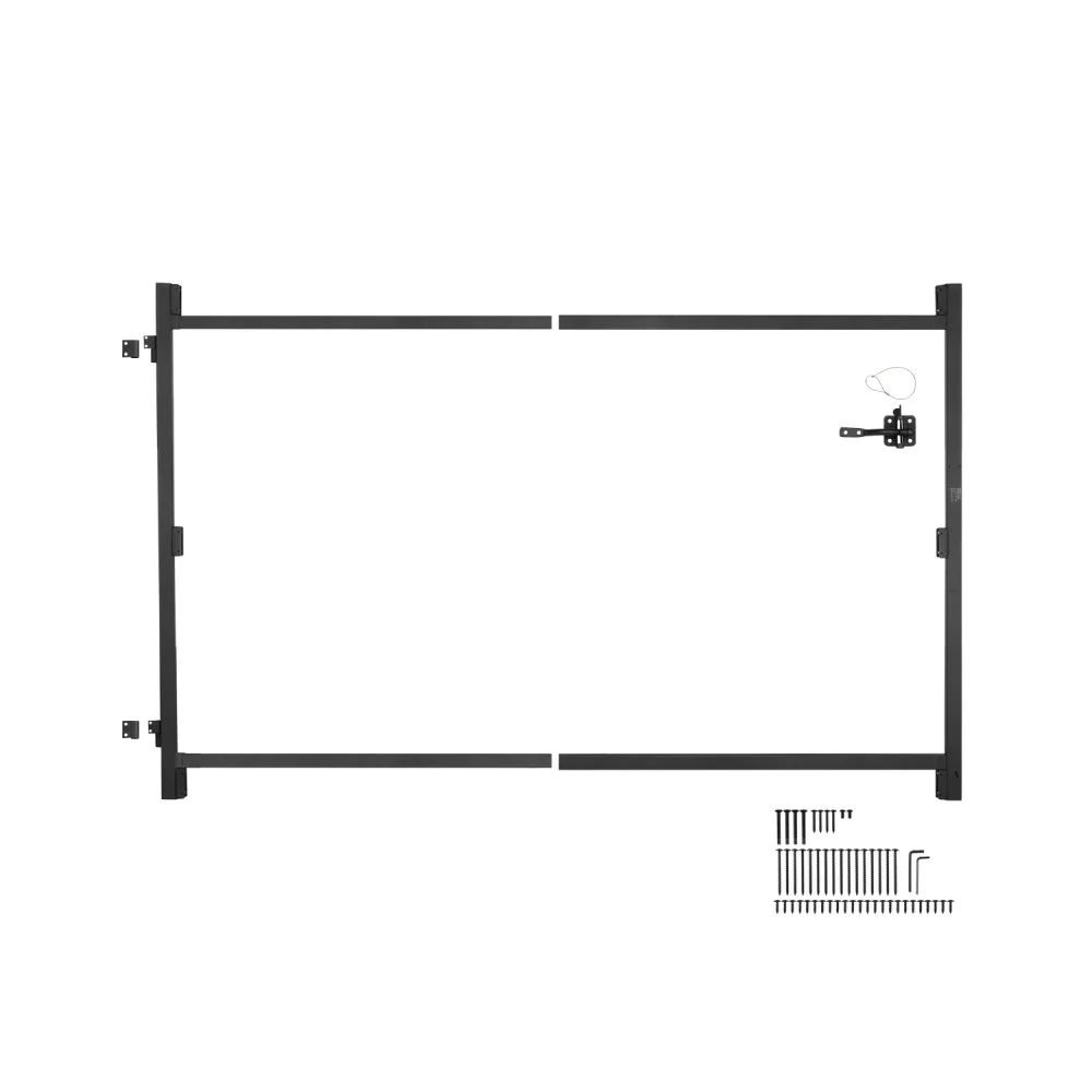 VEVOR Gate Building Kit, Fits 40 to 72 in Wide Openings, Up from 4 to 5 ft High Fence, Adjustable Gate Building Kit, Anti Sag Full Gate Frame Kit with Latch Lock and Screws, for Wooden Fence, Iron