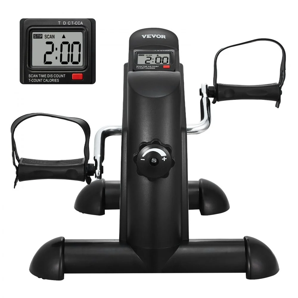VEVOR Under Desk Bike Pedal Exerciser, Mini Exercise Bike for Arm/Leg Exercise, Multi-level Resistance Pedal Exerciser for Home Office Workout, Cycling Portable Peddler with LCD Display & Non-Slip Mat