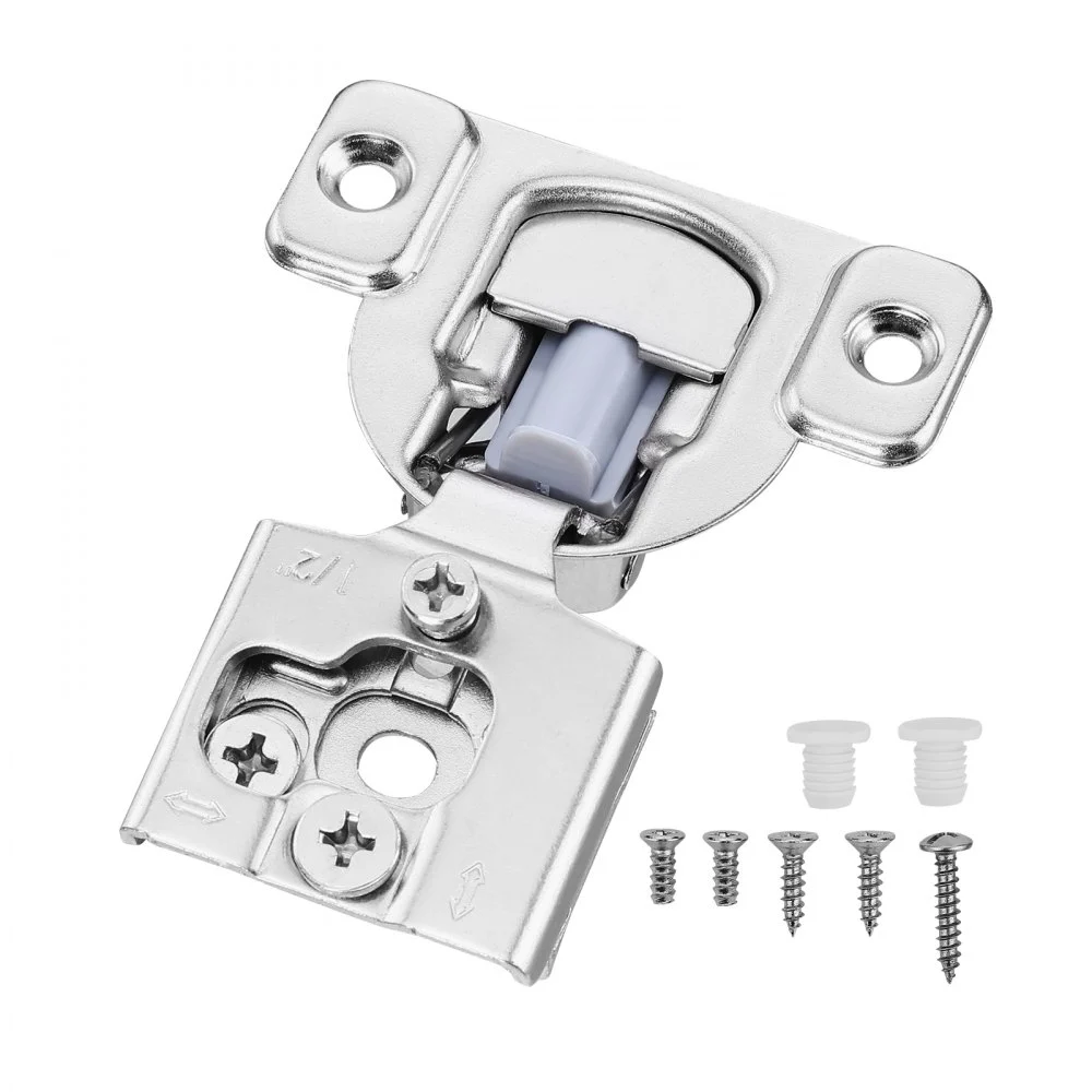 VEVOR Cabinet Hinges, 40 Packs Partial Overlay Kitchen Cabinet Door Hinges, 105 Degree Opening Angel Soft Close Concealed Cupboard Hinges for Framed Cabinet Type, with Mounting Screws