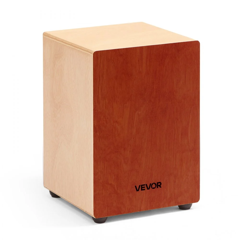 VEVOR Cajon Box Drum Wooden Percussion Instrument Drum with Guitar Strings Birch Wood