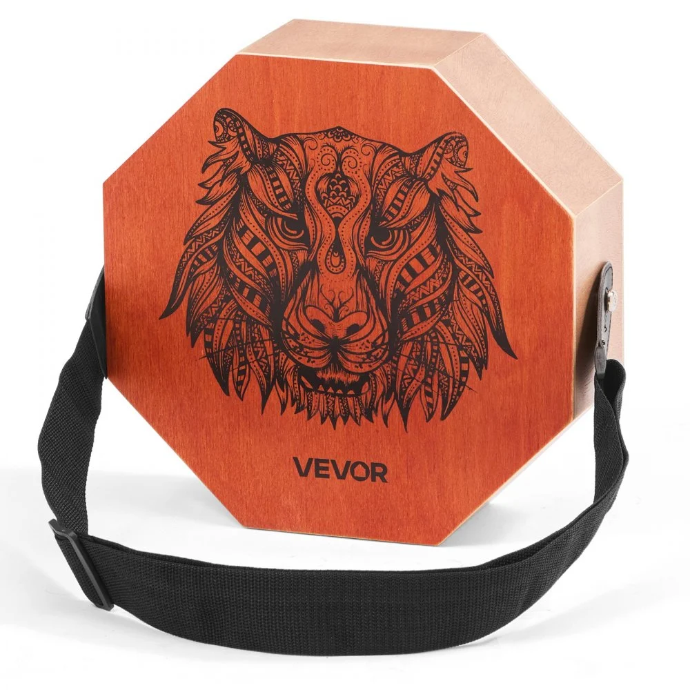 VEVOR Unique Cajon Box Drum, with Internal  Guitar Strings, Portable Wooden Percussion Box, Birch Wood Drum Musical Instrument with Adjustable Strap, for Beginners & Professionals, 11.6 x 11.6 x 4 in