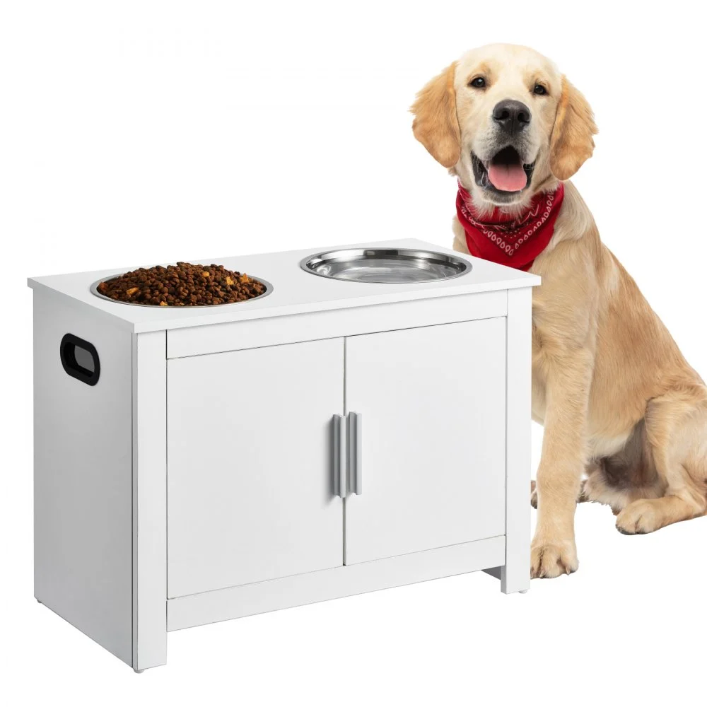 Clearance
VEVOR Pet Feeding Station with 2 Stainless Steel Bowls, Elevated Dog Bowls with Storage, Dog Food Storage and Feeder Station with Storage Cabinet, Pet Toy Storage Organizer, for Dogs, Modern