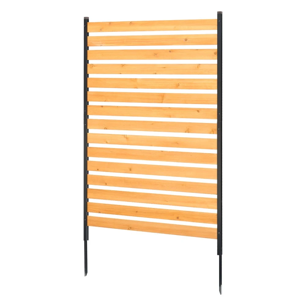 VEVOR Wood Privacy Fence, 39" W x 61" L, 1-Panel Air Conditioner Fence Screen, Pool Equipment Enclosure with Metal Stakes, Easy DIY Installation, Outdoor Trash Can Hider for Garden Decoration