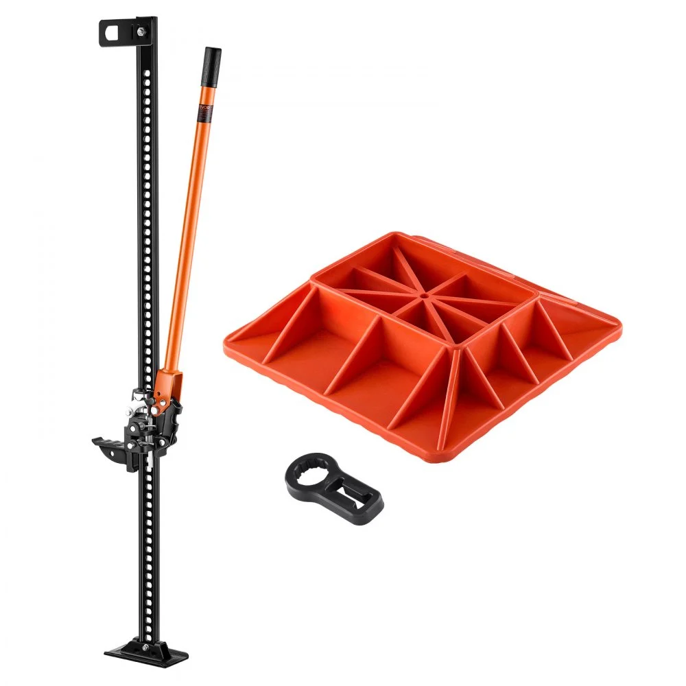 VEVOR Farm Jack with Base, 60" Utility High Lift Farm Jack, 3.18 Ton (7,000 lbs) Capacity Ratcheting Off Road Utility Jacks, Heavy-Duty Lift Jacks with 5.12"-54.33" Lifting Range for Tractor, Truck, SUV
