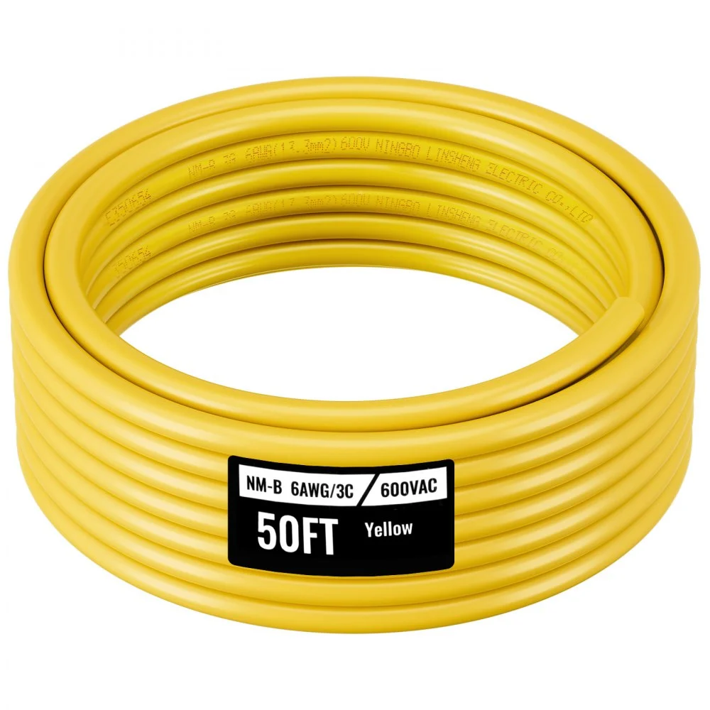 Summer Sale

        
               VEVOR NM-B Wire, 6AWG/3C Non-Mettalic Residential Indoor Electrical Wire with Ground, PVC Sheathed High-Purity Copper Core Cable, for Outlets, Switches, Other Loads & Lighting Wiring Projects(50 ft)