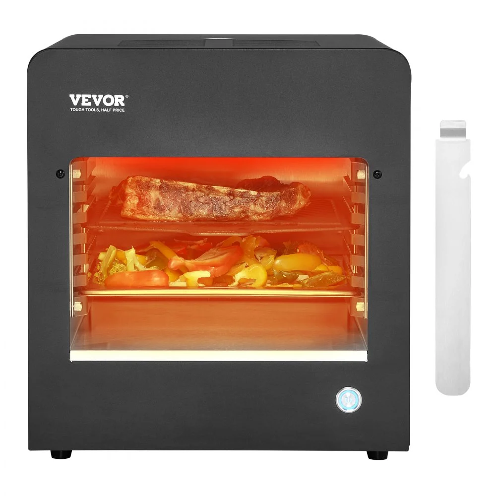 VEVOR Electric Steak Grill, 1800W Smokeless Infrared Electric Broiler, 1450°F Stainless Steel Steak Cooker with 6-Tier Adjustable Rack, Electric Infrared Grill for BBQ, Toast, Grill, Indoor