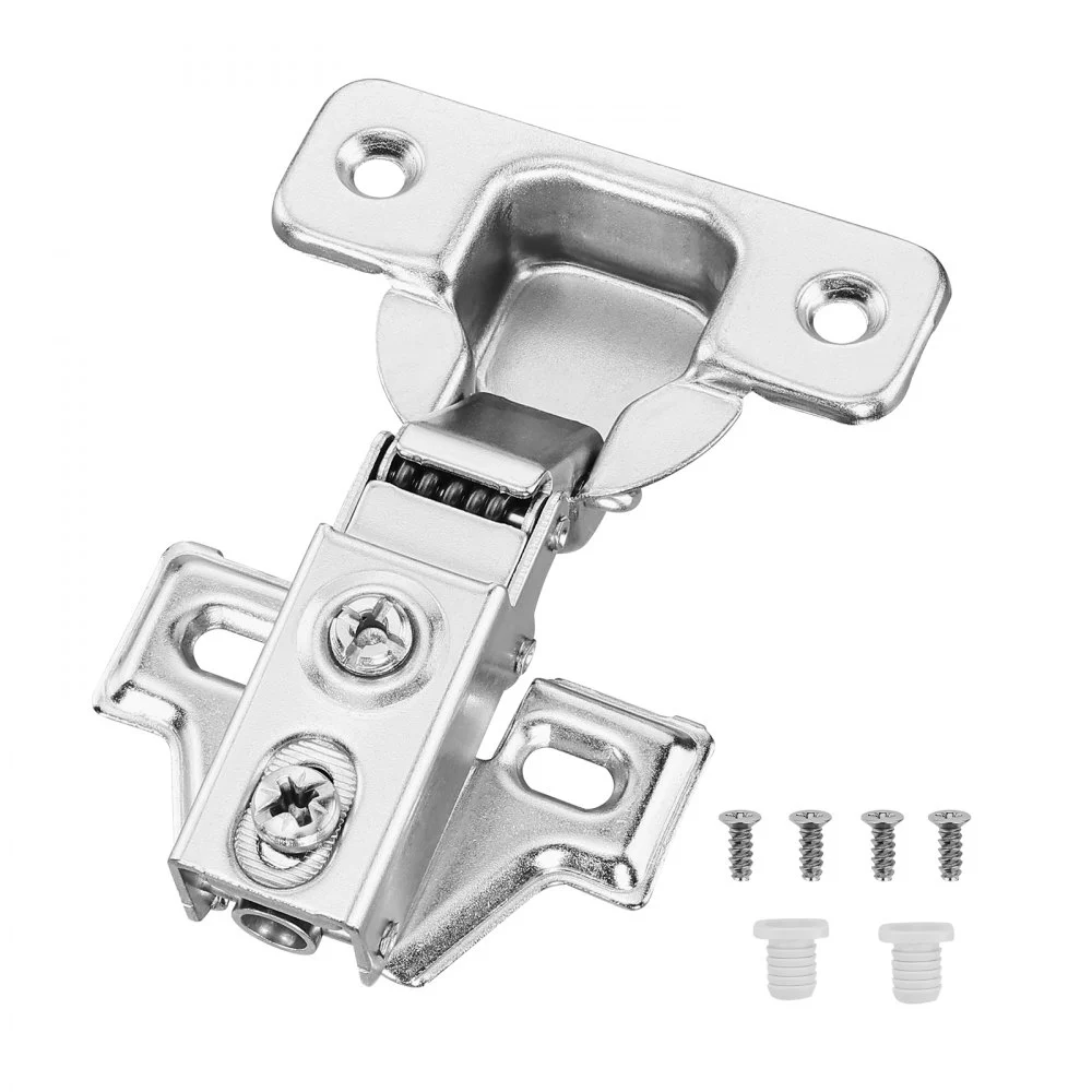 VEVOR Cabinet Hinges, 60 Packs Partial Overlay Kitchen Cabinet Door Hinges, 100 Degree Opening Angel Soft Close Concealed Cupboard Hinges for Framed + Frameless Cabinet Type, with Mounting Screws