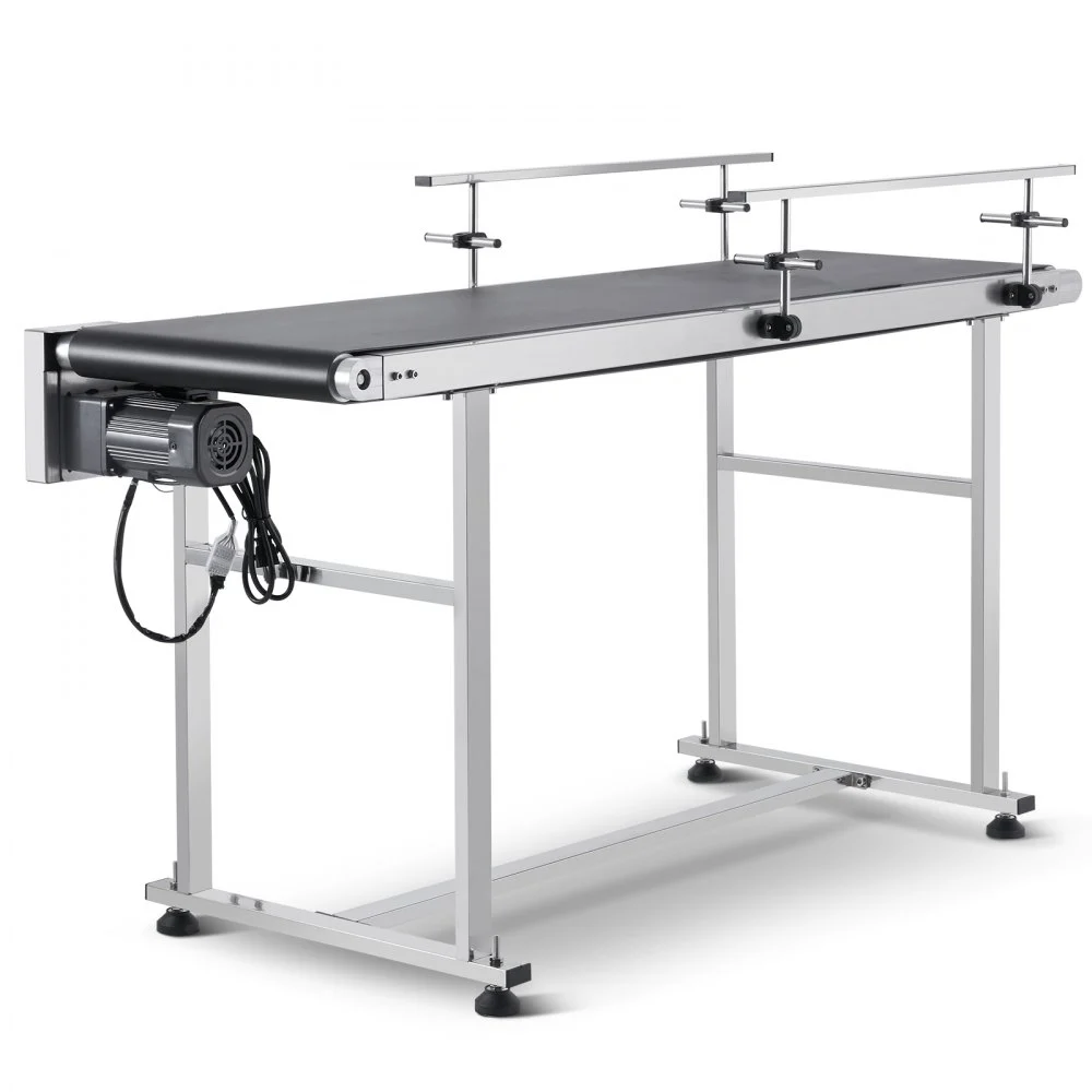 Summer Sale
VEVOR Belt Conveyor, 59 x 15.7 inch Conveyor Table, Heavy Duty Stainless Steel Motorized Belt Conveyor for Inkjet Coding Applications Powered PVC Belt Anti-Static Adjustable Speed (Double Guardrail)
