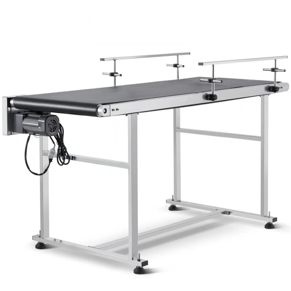 Summer Sale
VEVOR Belt Conveyor, 59 x 23.6 inch Conveyor Table, Heavy Duty Stainless Steel Motorized Belt Conveyor for Inkjet Coding Applications Powered PVC Belt Anti-Static Adjustable Speed (Double Guardrail)