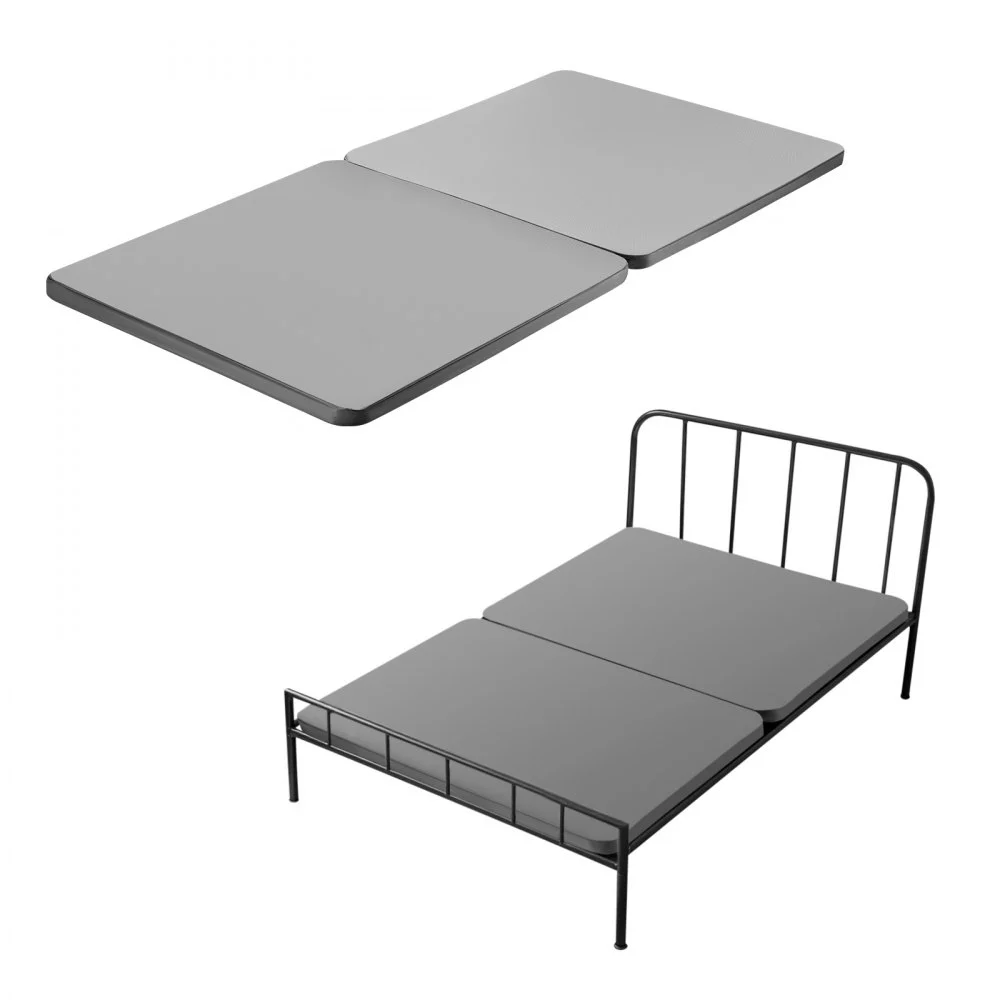 VEVOR Twin Size Bunkie Board, 1.5 in Bed Board Slats with 200D Oxford Cloth, Wooden Mattress Support for Twin Size Bed, Easy Assembly Support under Mattress, 2 Piece, Gray
