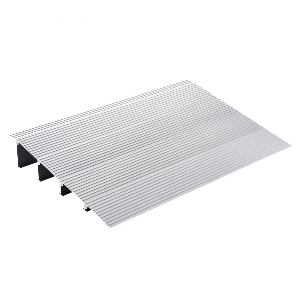 VEVOR Door Threshold Ramp, 4" Rise, 800 lbs Load Capacity, Door Ramp for Wheelchairs, Aluminum Threshold Ramp for Doorways, Adjustable Modular Threshold Ramp for Wheelchairs, Scooters, Power Chairs