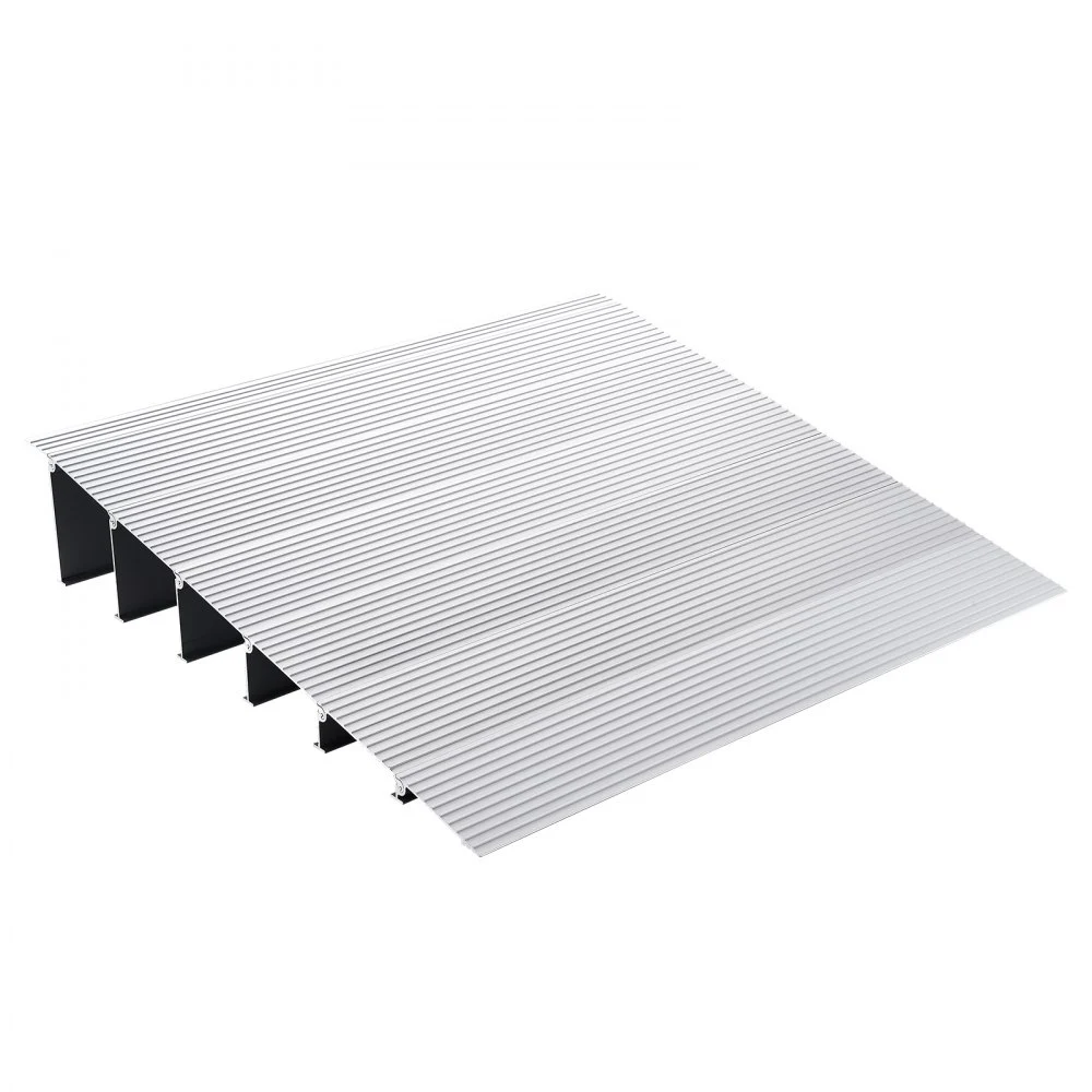 VEVOR Door Threshold Ramp, 6" Rise, 800 lbs Load Capacity, Door Ramp for Wheelchairs, Aluminum Threshold Ramp for Doorways, Adjustable Modular Threshold Ramp for Wheelchairs, Scooters, Power Chairs