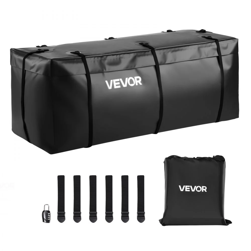 VEVOR Hitch Cargo Carrier Bag, Waterproof 840D PVC, 57.48 x 19.49 x 23.82 in (16 Cubic Feet), Heavy Duty Cargo Bag for Truck Bed Storage with Reinforced Straps, Suitable for Car SUV Vans Hitch Basket