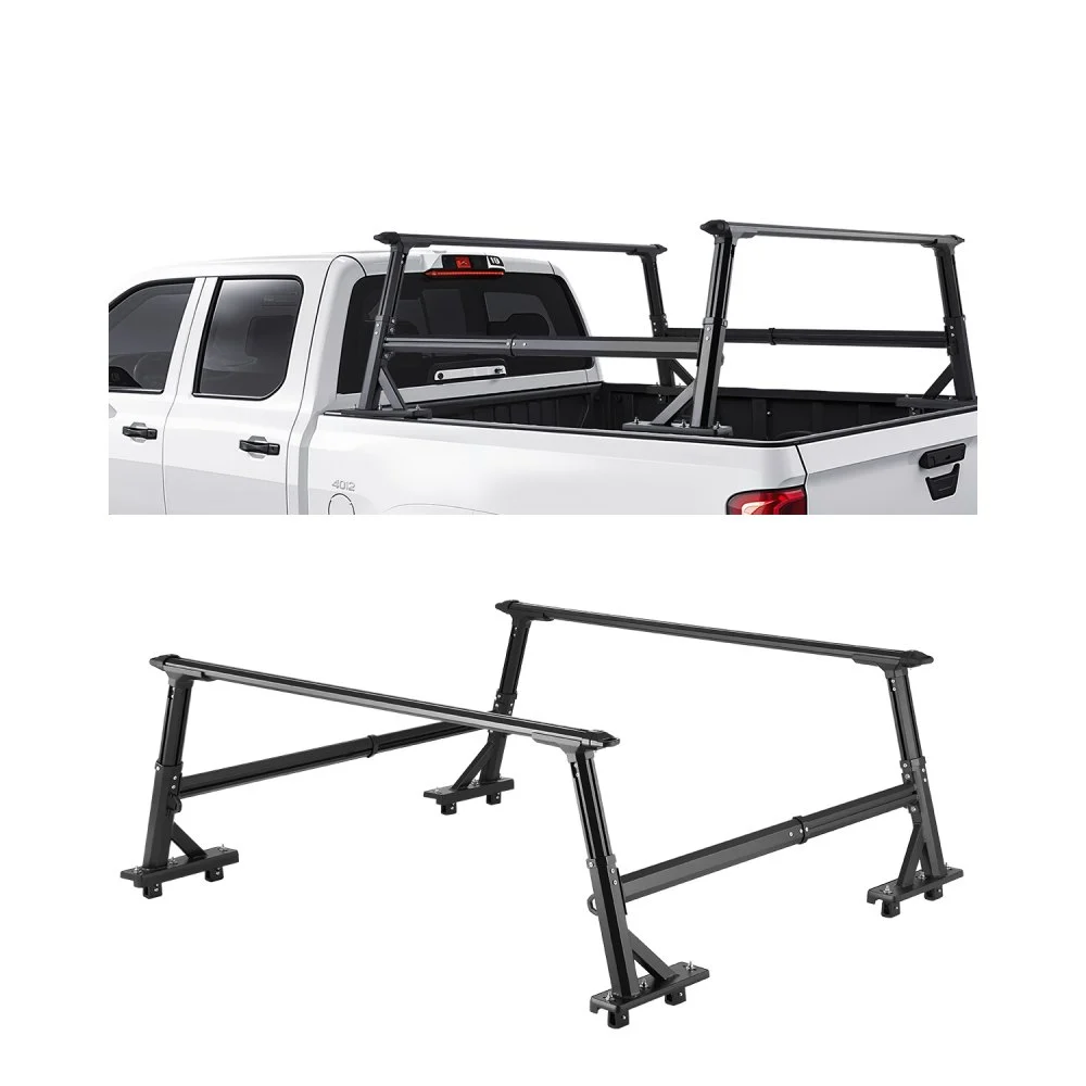 Summer Sale

        
               VEVOR Truck Ladder Rack, 21-31.5 in Height, Adjustable Non-Drilling Aluminum Cargo Rack with Sidebar, 800 lbs Static Capacity, Ideal for Canoes, Surfboards, Ladders, Lumber, Tents, and Large cargo