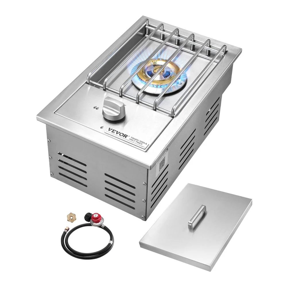 Summer Sale

        
               VEVOR Single Grilling Side Burner, 15,000BTU Liquid Propane Side Burner for Outdoor Kitchen, Convertible to Natural Gas, 304 Stainless Steel Built-in Single Grill Burners for BBQ Grill Island