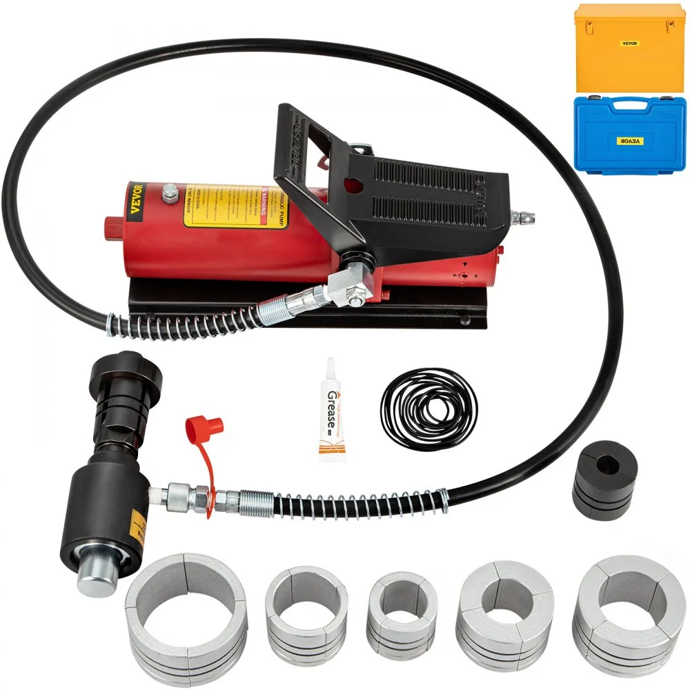 Summer Sale
VEVOR Hydraulic Exhaust Pipe Expander, 1-5/8" to 4-1/4" Size, 10 T Pedal Pump Included with 4 Dies, 2 Storage Cases for Copper Aluminum Tubes in Car Repairing