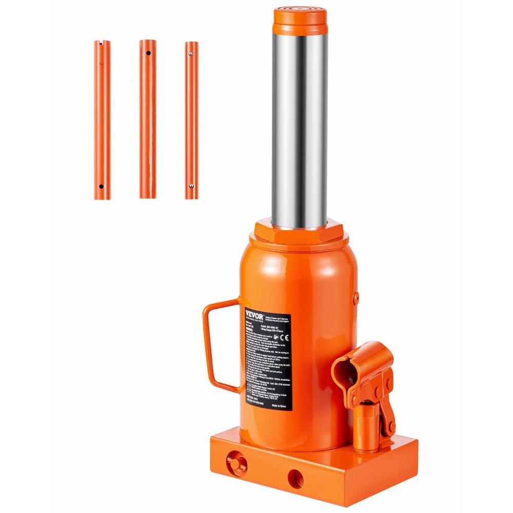 VEVOR Hydraulic Bottle Jack, 30 Ton/66138 lbs Welded Bottle Jack with 11.22''-18.66'' Lifting Range & 3-Section Long Handle, for Car, Pickup, Truck, RV, Auto Repair, Industrial Engineering