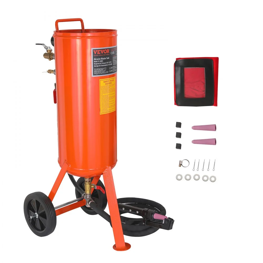 Summer Sale
VEVOR 10 Gallon Heavy-Duty Sand Blaster, 60-110 PSI High Pressure Sandblaster, Portable Abrasive Blasting Tank, Air Sand Blasting Kit with 2 Ceramic Nozzles & 7.5ft Hose for Stain, Rust, Paint Removal
