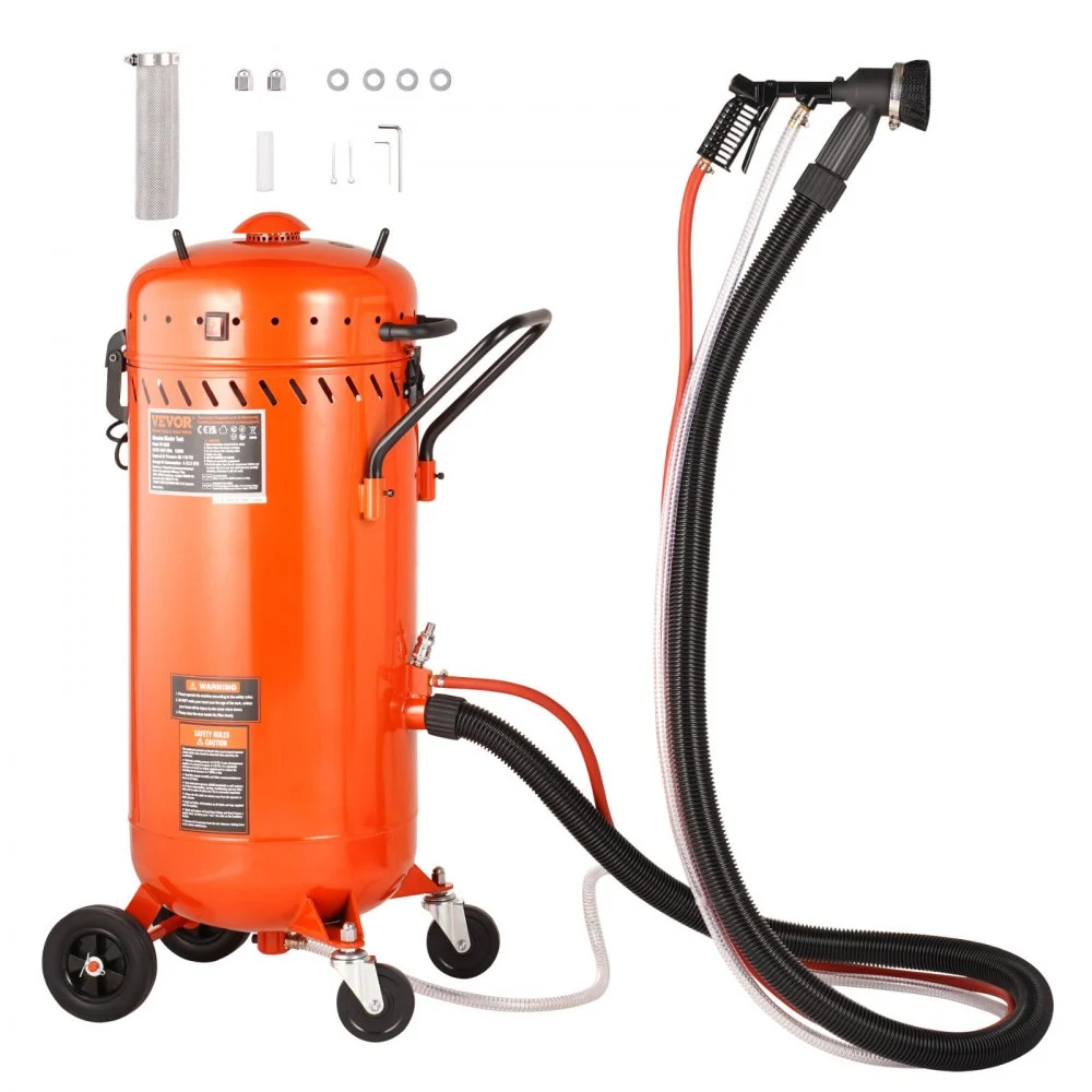 Summer Sale
VEVOR 28 Gallon Vacuum Sand Blaster, Dustless Sandblaster with Built-in 1200W Vacuum System for Dust Control and Abrasive Recycle, 60-110 PSI Heavy Duty Abrasive Blasting Machine