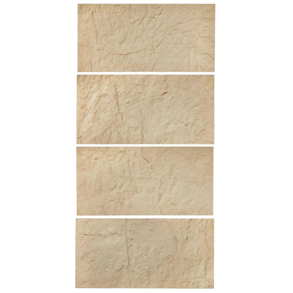 VEVOR 3D Wall Panels, 4 Pack 48 x 24 in PU Natural Stone Imitation Wall Art Tiles, 32 Sq.Ft Coverage Accent Wall Panel, Interior Home Decor for Ceiling, Bedroom, Living & Gaming Room, Stone Yellow