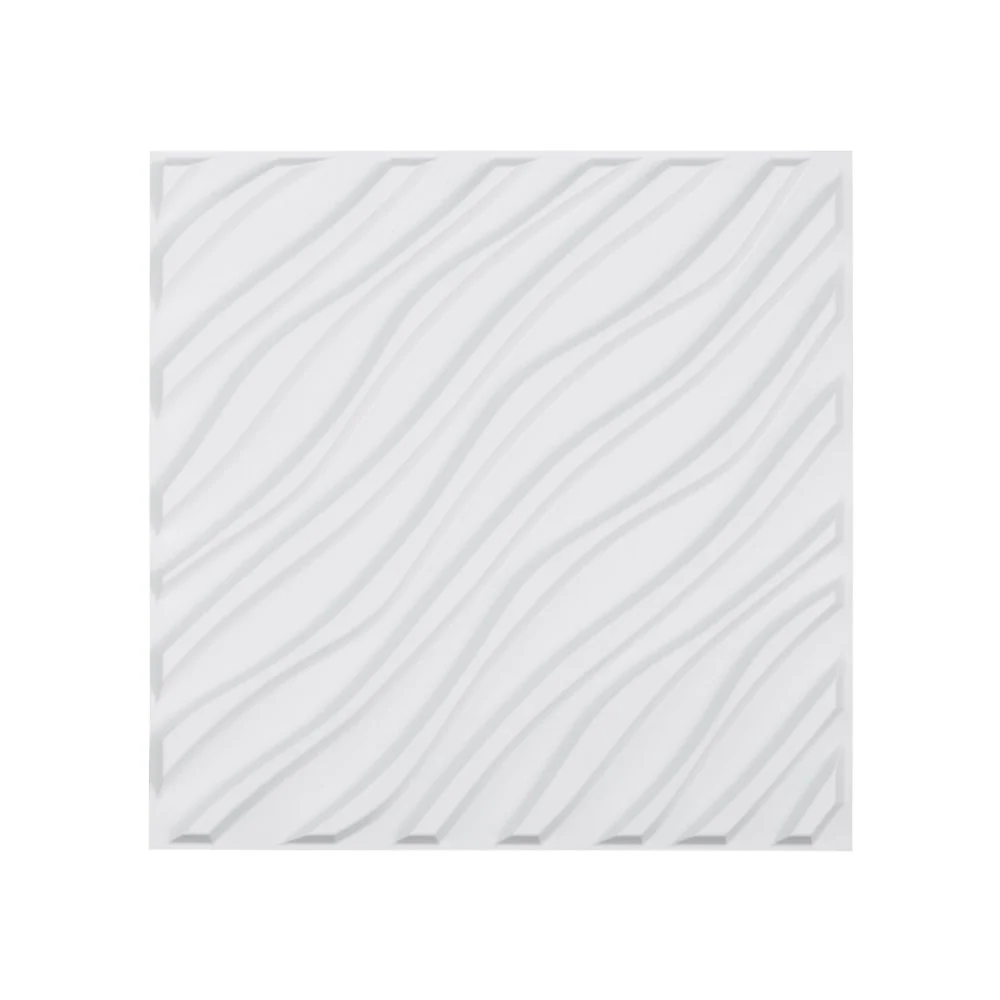 VEVOR 3D Wall Panels, 12-Pack 19.7 x 19.7 in PVC Modern Art Minimalist Wave Tiles, 32 Sq.Ft Coverage Accent Wall Panel, Interior Home Decor for Ceiling, Bedroom, Living & Gaming Room, Matte White