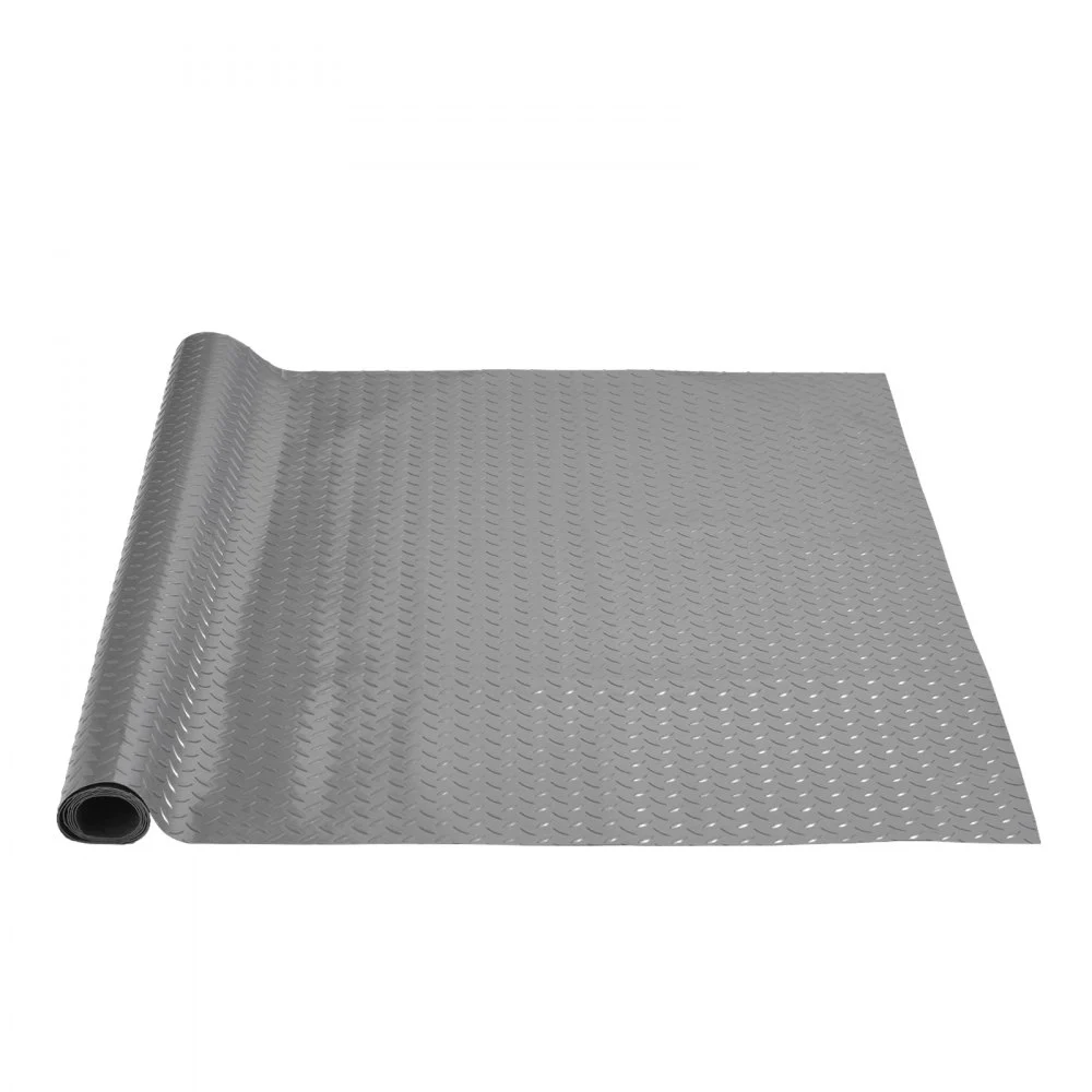 VEVOR Garage Floor Mat, 78.74 x 47.24 inch PVC Garage Flooring Roll, Non-slip Diamond Texture, 25.83 sq.ft Covering Space, Garage Mats for Under Cars, for Gyms Boats Car Trailer, Silver