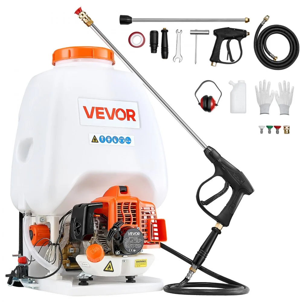 Summer Sale
VEVOR Gas Powered Backpack Sprayer, 26.5CC 0.9HP Engine, Garden Sprayer with 6.5 Gallon Tank, Large Area Coverage, Lawn Spraying Machine with 24 in Wand & Nozzles for Efficient Gardening & Farming