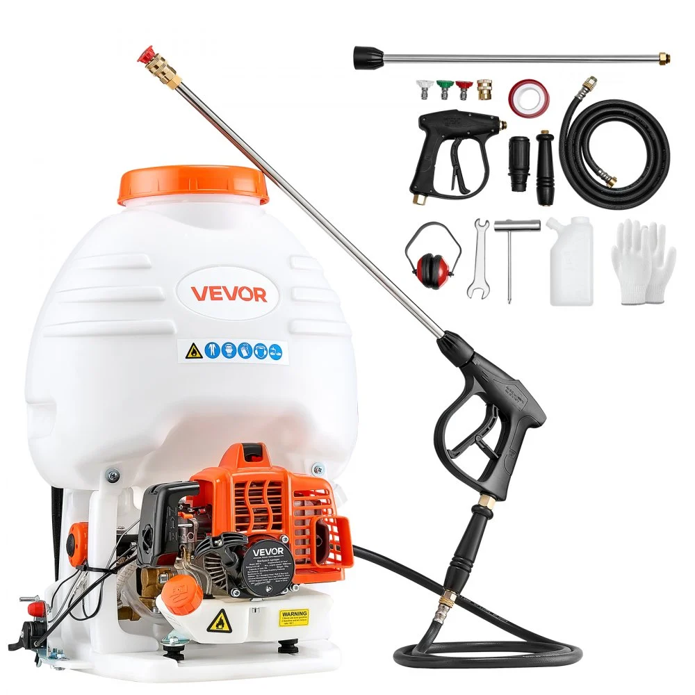 Summer Sale

        
               VEVOR Gas Powered Backpack Sprayer, 26.5CC 0.9HP Engine, Garden Sprayer with 5 Gallon Tank, Large Area Coverage, Lawn Spraying Machine with 24 in Wand & Nozzles for Efficient Gardening & Farming