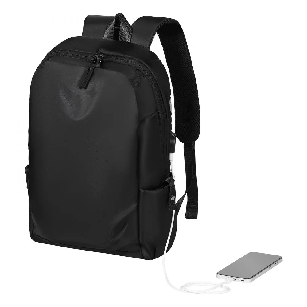 VEVOR Lightweight Backpack, 26 L Travel Hiking Backpack, Water-Resistant Backpacks with USB Charging Port and Anti-Theft Pocket, Fits 15.6 in Laptop, for Men & Women Travel Camping Riding (Black)