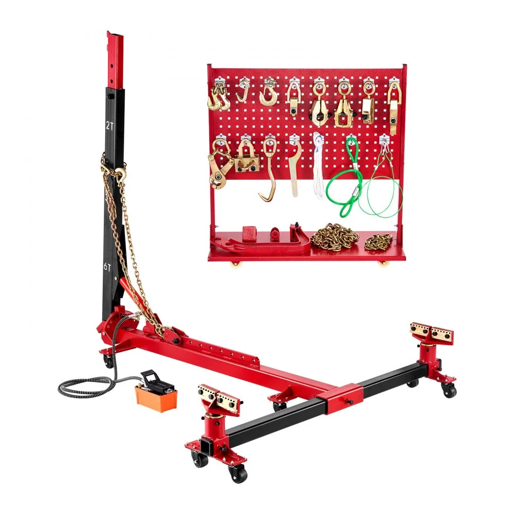 Summer Sale
VEVOR Auto Body Frame Puller Straightener, 6T Tension Car Body Repair Equipment with 6000PSI Hydraulic Foot Pump & Swivel Post, Includes 16 Straightening Tools, for Auto Repair Shop, Sedan SUV Pickup