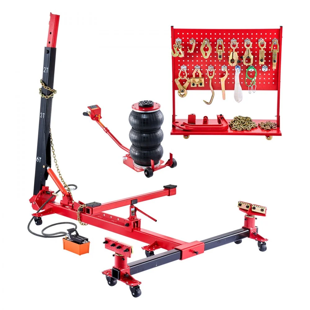 Summer Sale

        
               VEVOR Auto Body Frame Puller Straightener, 6T Tension Car Body Repair Equipment with 3T Airbag Jack & 6000PSI Hydraulic Foot Pump, Include 16 Straightening Tools, for Auto Repair Shop Sedan SUV Pickup