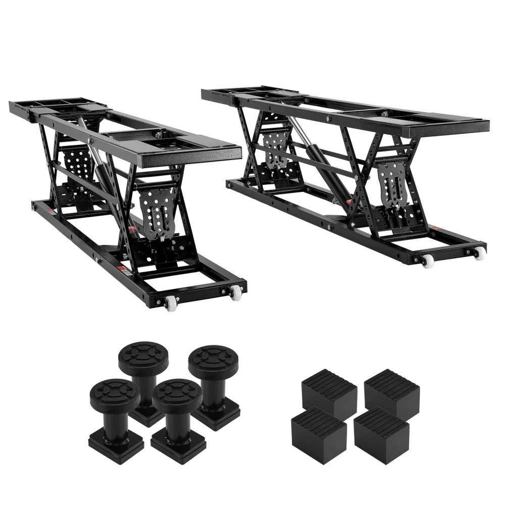 VEVOR Car Lift, 25.6" Max. Height, 5,000 LBS Capacity Portable Car Lift, with Extended-Length Plates, Heavy-duty Carbon Steel Truck Lift with 120V Power Unit, Auto Car Jack Lifts for Home Garage Shop