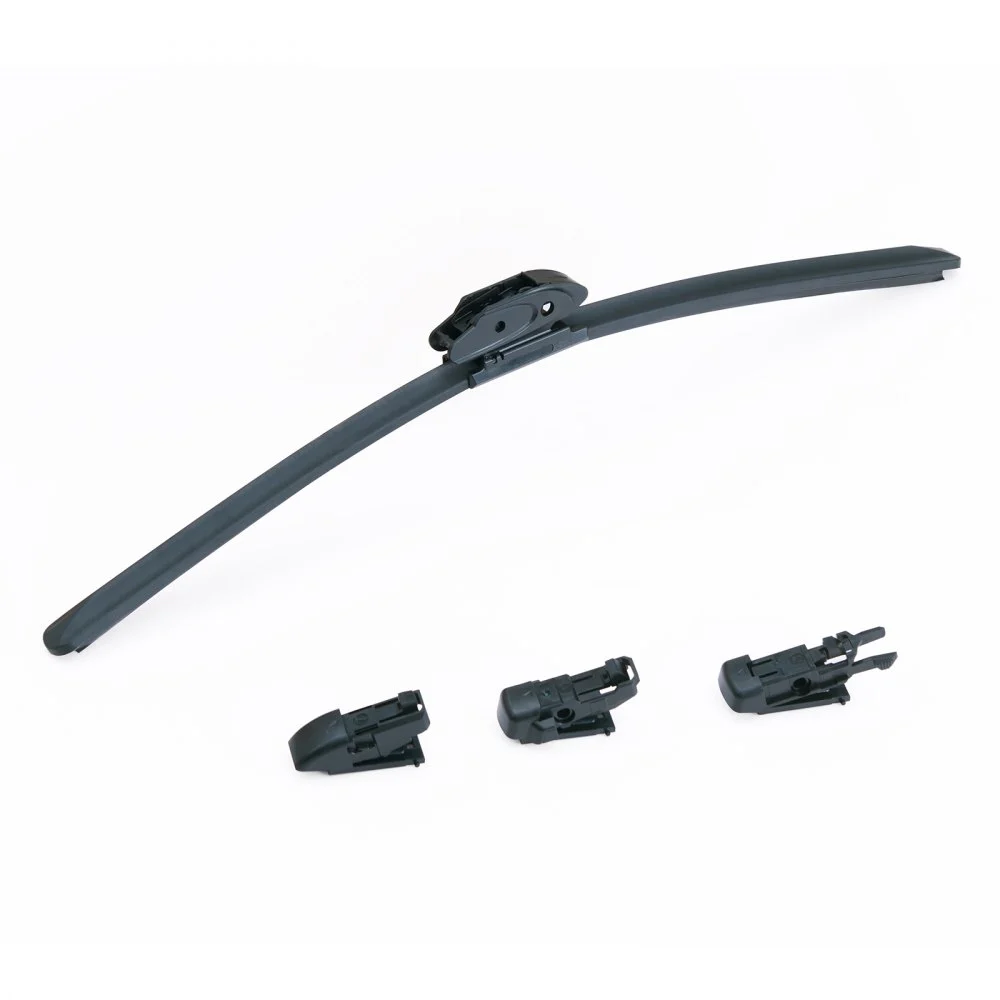 VEVOR 26" Rubber Wiper Blades, 66 cm Universal Replacement Wind Shield Wiper, Low Noise & Better Fit, with 4 Different Clips for most Car, Easy Installation