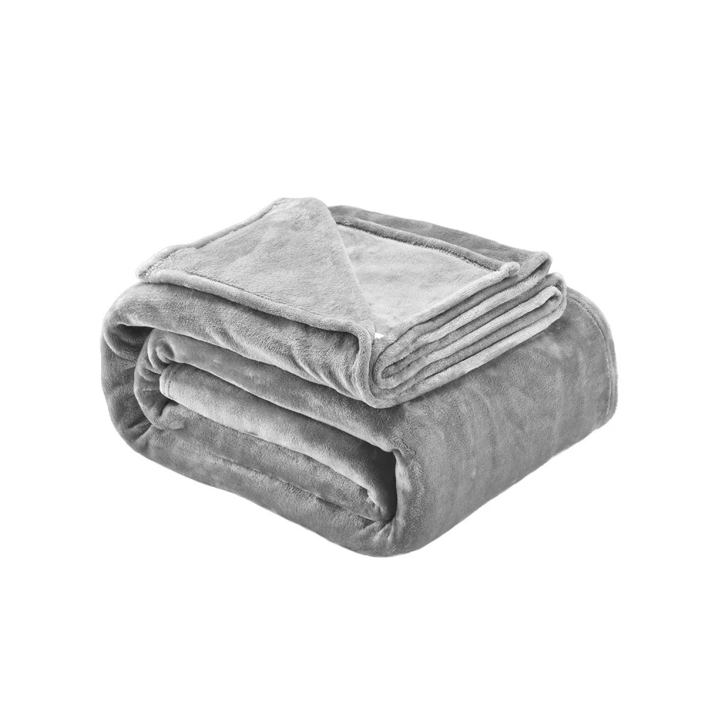 VEVOR Queen Size Blanket, 90 x 90 inches, Lightweight and Fuzzy Throw Blanket for Bed, Cozy Grey Queen Blanket for All Season, Warm Plush Machine Washable Bedding, Grey