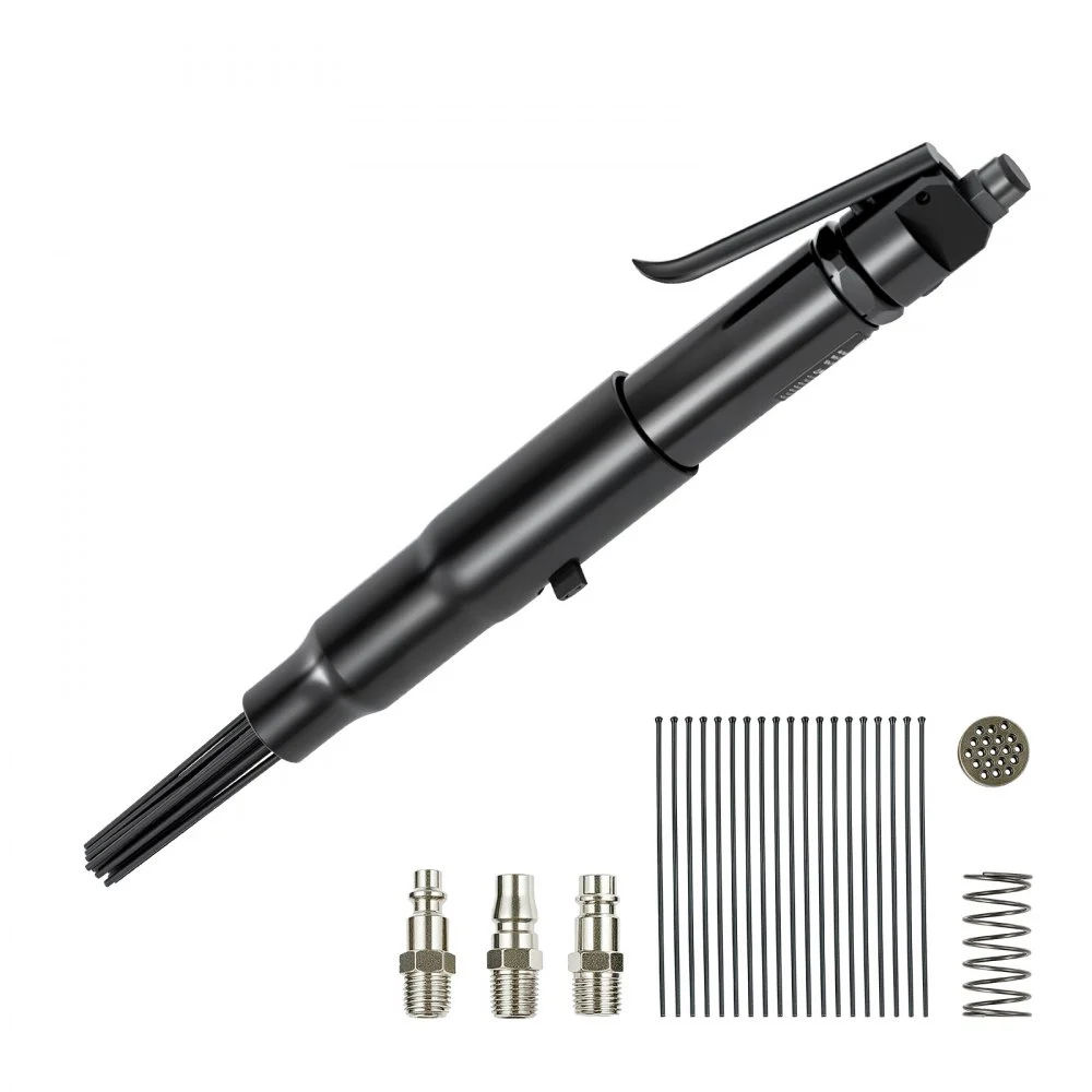 VEVOR Air Needle Scaler, 3400BPM Pneumatic Scaler for Rust Paint Removal - with 3-Speed Adjustment, 19 Hardened Needles & 3 Air Nozzle Connectors - Lightweight, Compact & Ergonomic Grip