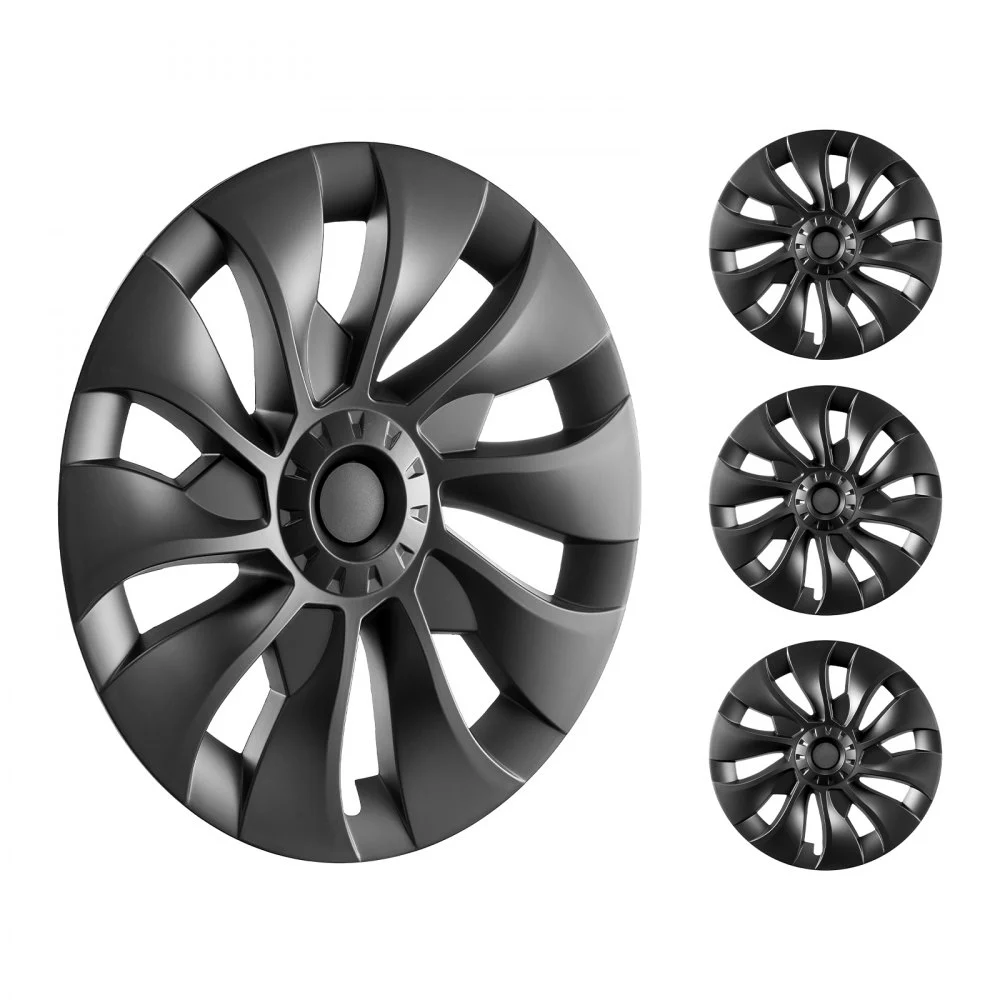 VEVOR Wheel Rim Cover Hubcaps, 18 in, 2017-2023 Model 3 Fully Fit Hubcap with Snap, Guard Tape & Valve Nozzle Hole, ABS & PC Hubcap with High Rigidity & Less Wind Drag, Fits for All Weather Use